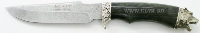 Нож Ирбис (нержавеющий булат, карельская береза, мельхиор литье)