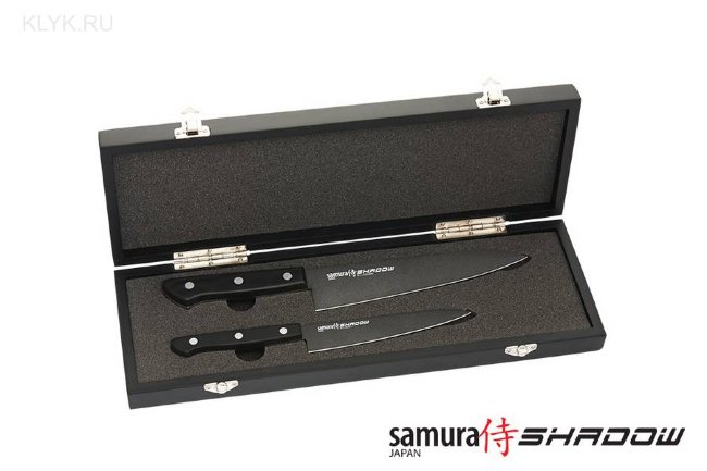 Набор ножей 2 в 1 Samura SHADOW SH-0210 с покрытием BLACK FUSO (нержавеющая сталь AUS-8)
